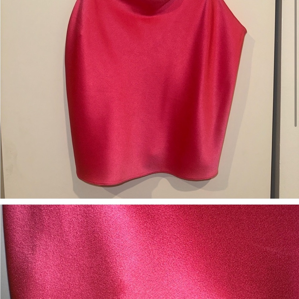 Alice + Olivia Pink Asymmetrical Sleeveless Tank